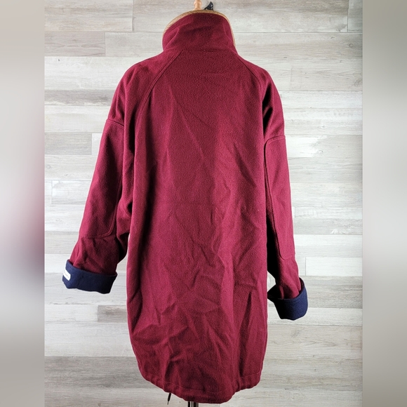 Vintage International Scene Burgundy Felt Wool Full Zip Coat Women's Size XL - Picture 11 of 16